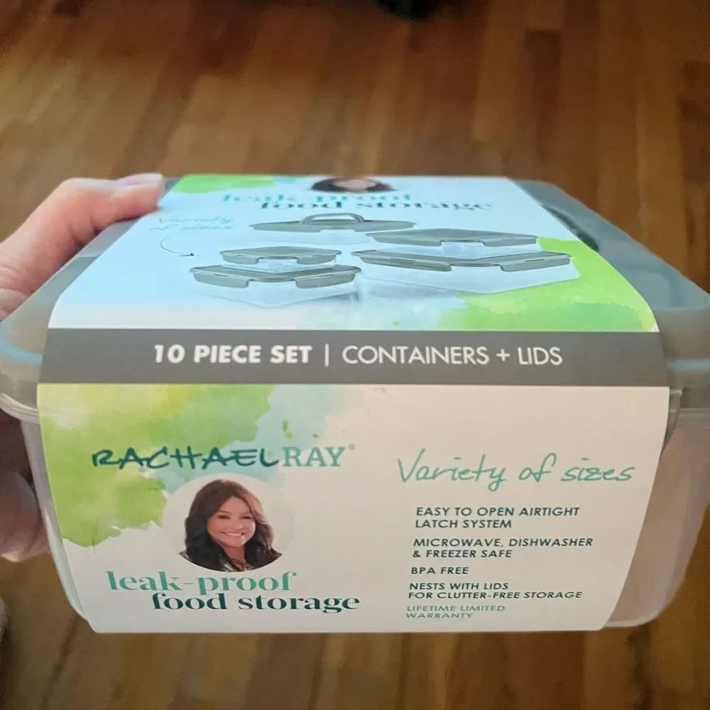 Rachael Ray Leak Proof Food Storage Containers Set GREY